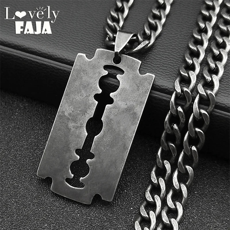 Collier Lame de Rasoir Noir
