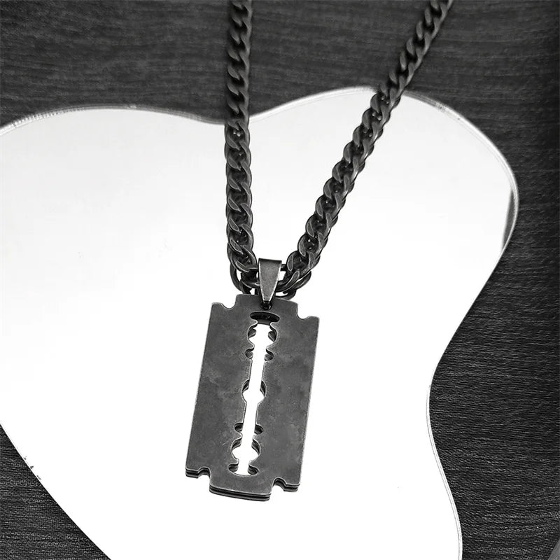 Collier Lame de Rasoir Noir