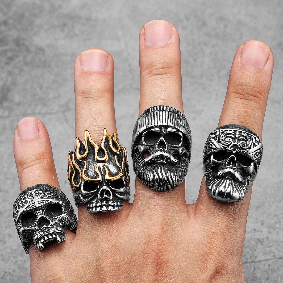 bague barber skull